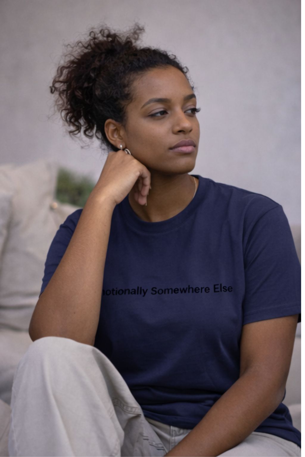 Emotionally Somewhere Else – Existential Humor Unisex T-Shirt