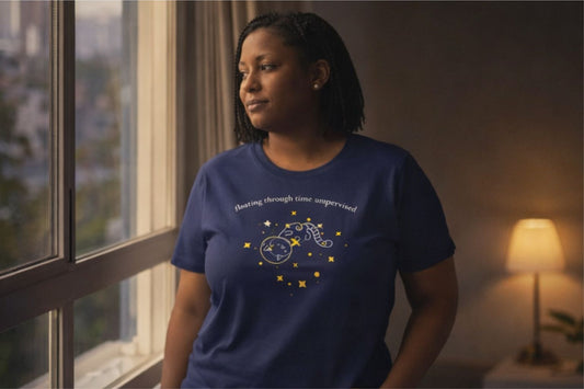 Floating Through Time Unsupervised – Existential Humor Unisex T-Shirt