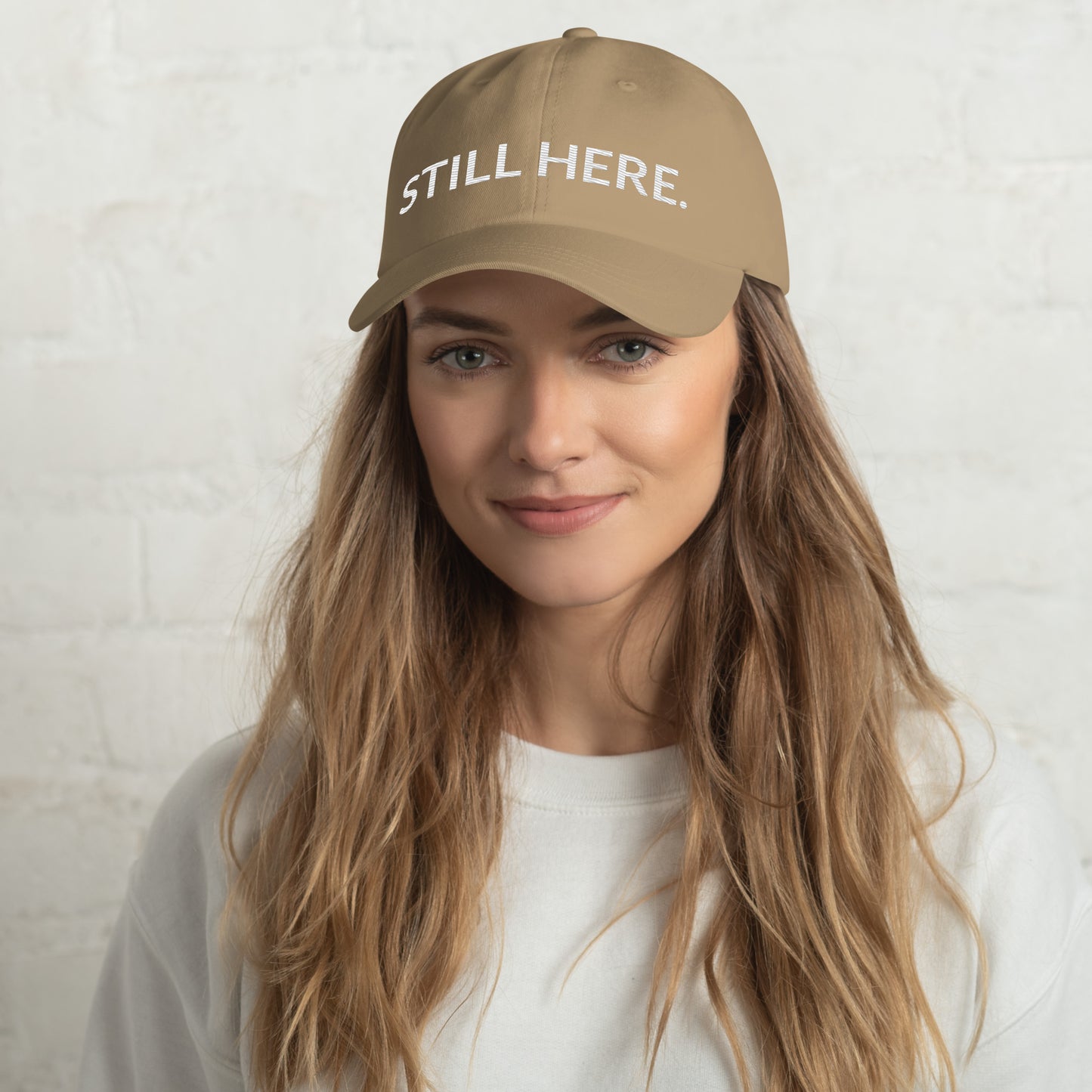 STILL HERE Hat in khaki — Still Here Co. embroidered cap