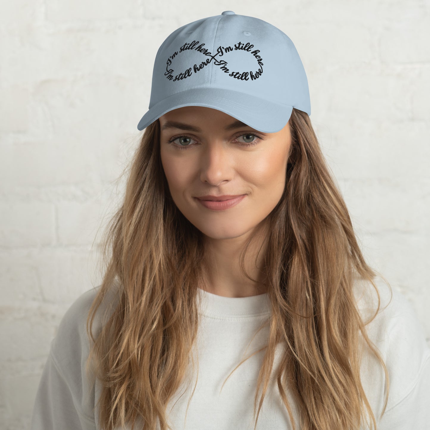 I'm Still Here Infinity Hat in light blue — Still Here Co. dad hat