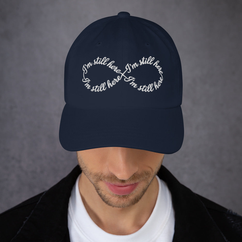 I'm Still Here Infinity Hat in navy — Still Here Co. embroidered cap
