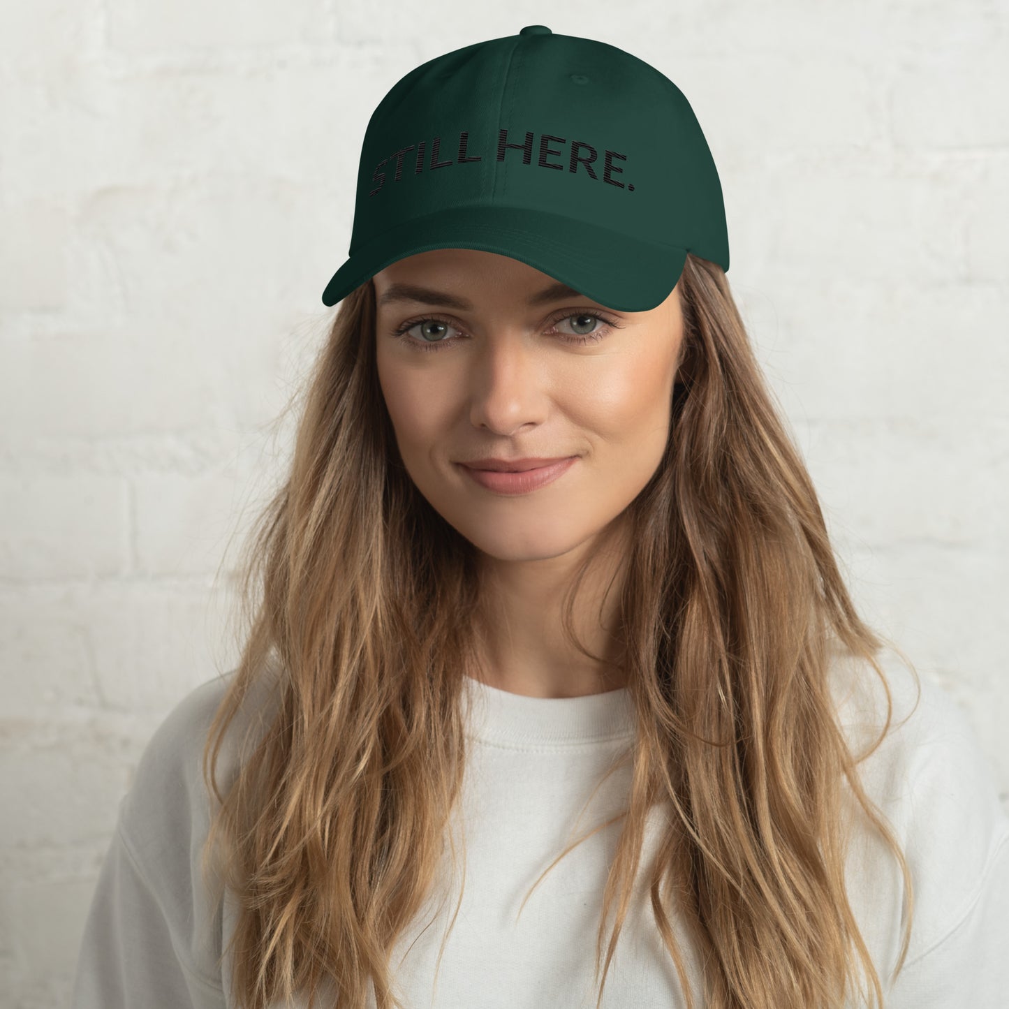 STILL HERE Hat in spruce — Still Here Co. embroidered cap
