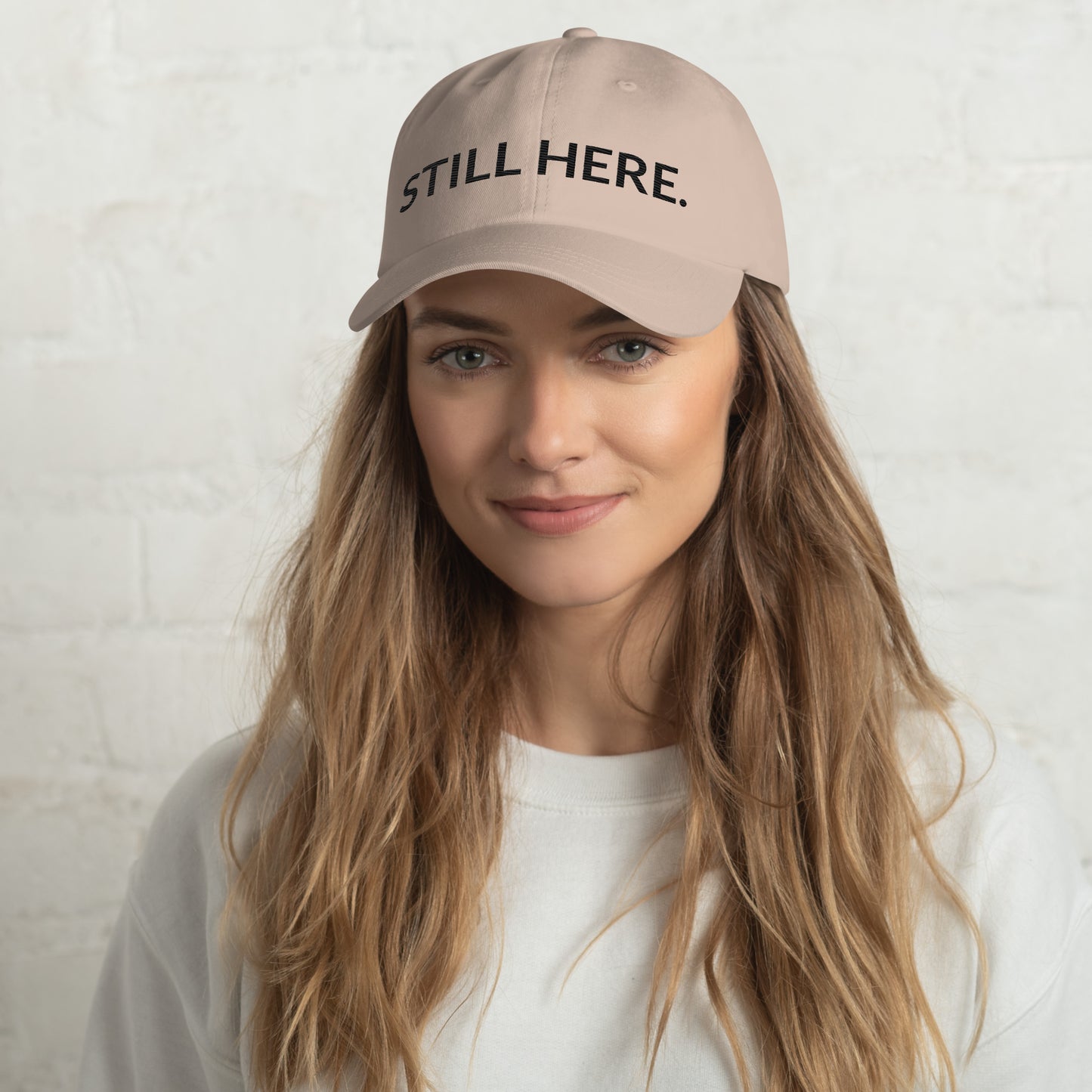 STILL HERE Hat in stone — Still Here Co. dad hat light colors