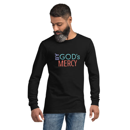 BY GOD'S MERCY long sleeve tee in black — Still Here Co. faith apparel