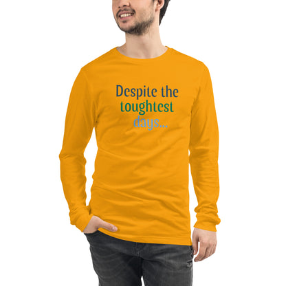 Despite... long sleeve gold front — quiet strength clothing