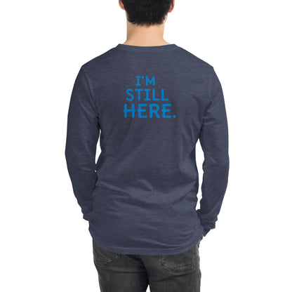 Underneath It All heather navy tee back — Still Here Co.