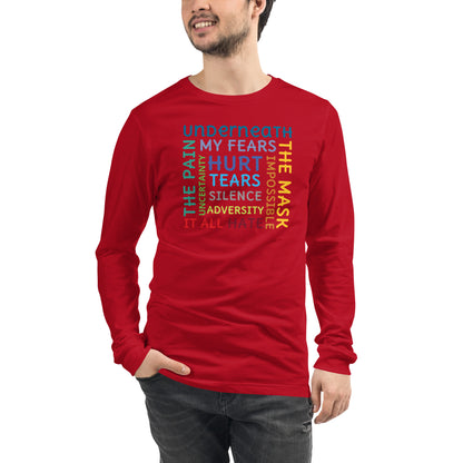 Underneath It All red tee front — Still Here Co. long sleeve
