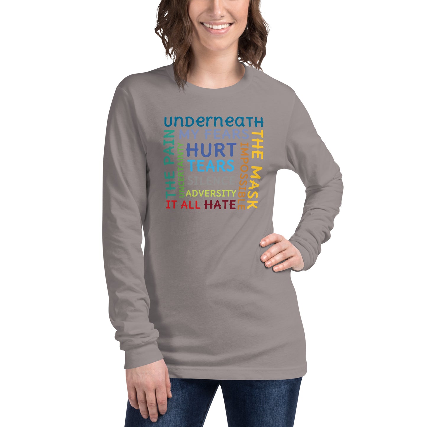 Underneath It All tee in storm — Still Here Co. long sleeve