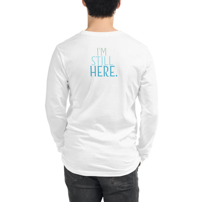 Despite... tee in white — back view — existential humor shirt