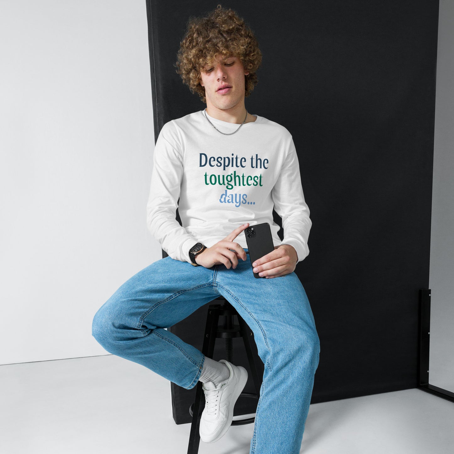 Despite... white front second view — Still Here Co. statement apparel