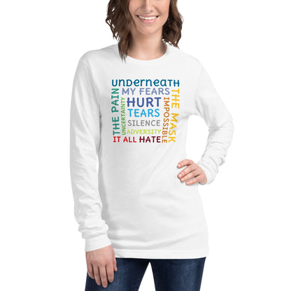 Underneath It All white tee front — Still Here Co. quiet strength clothing