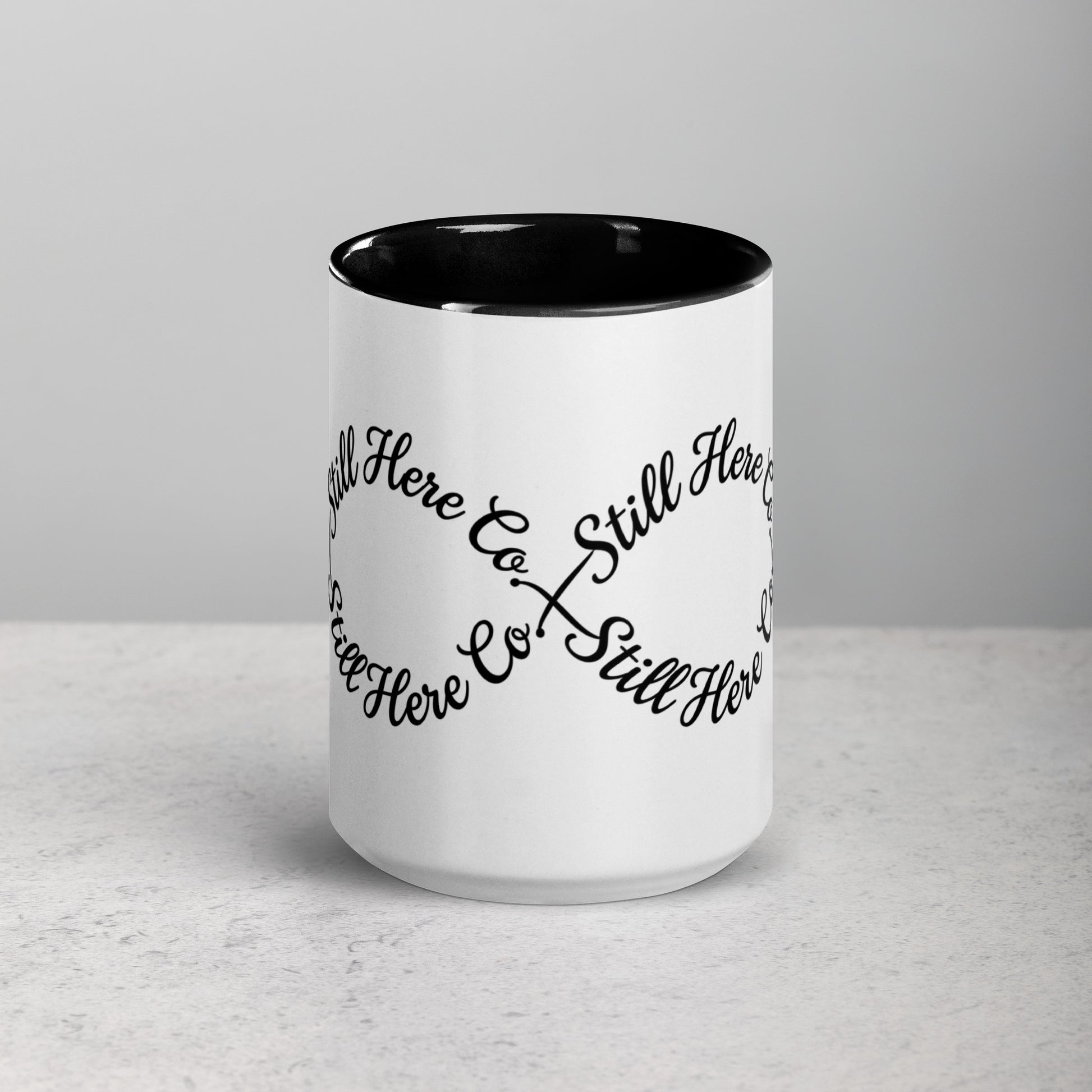 Still Here Co. Infinity Mug in black 15oz — Still Here Co. mug