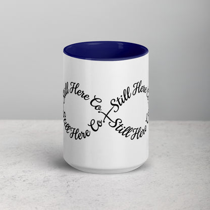 Still Here Co. Infinity Mug in dark blue 15oz — Still Here infinity print