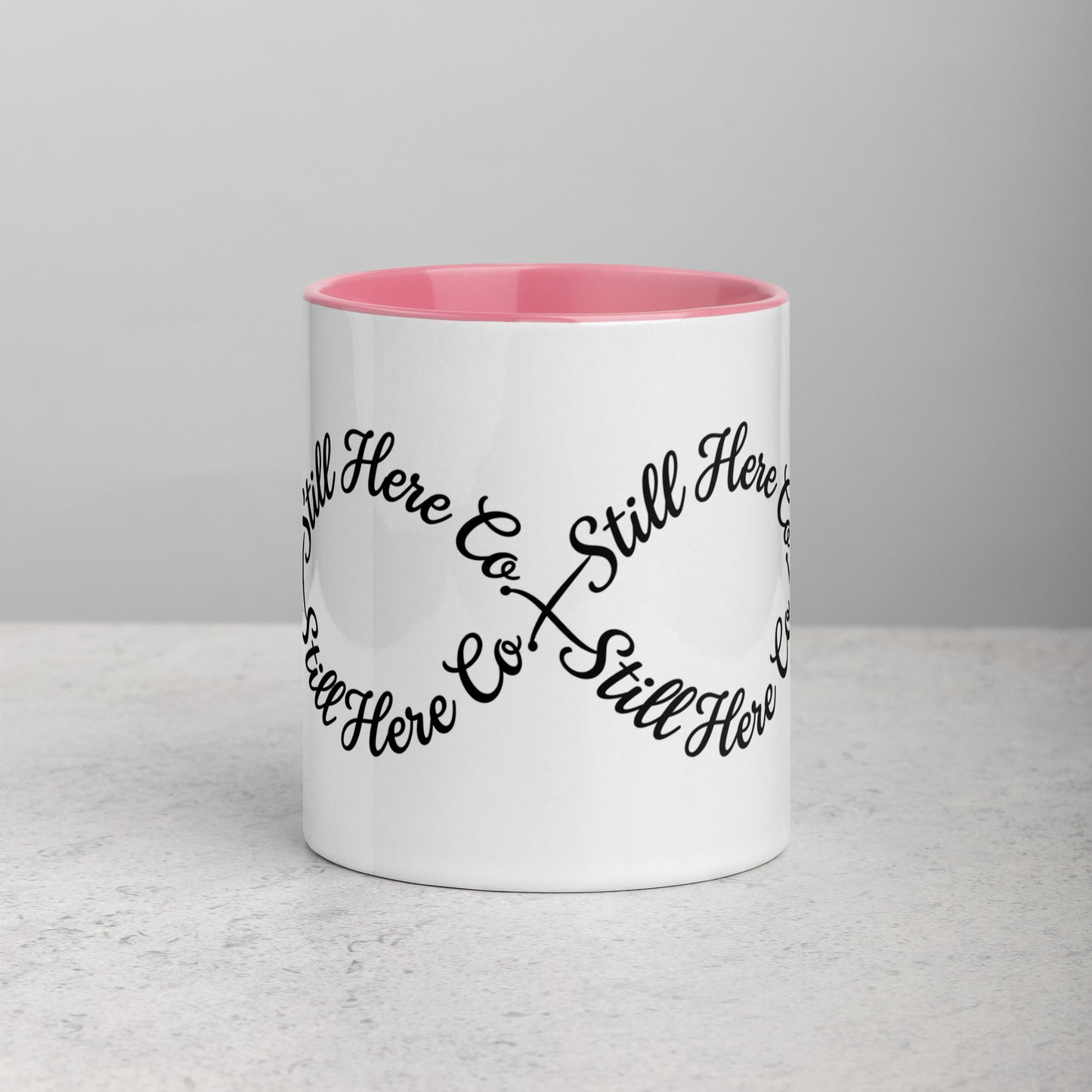 Still Here Co. Infinity Mug in pink 11oz — Still Here Co. ceramic mug